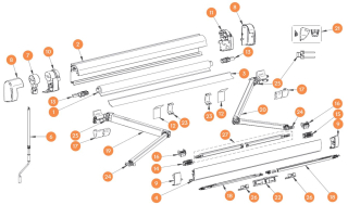 Podpěrná lišta navíjecí hřídele Thule Omnistor 4200/4900/5200, 260 cm